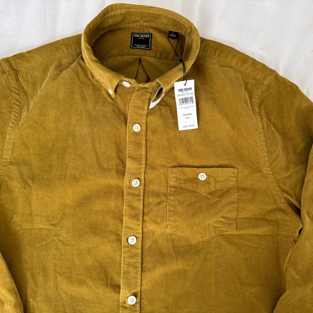 Todd Snyder Men's Corduroy Shirt Bronze